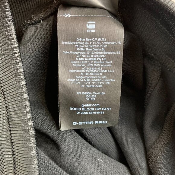 G Star Raw Mens Sweatpants Medium Black White Joggers Rodis Block SW Tapered - Picture 7 of 15